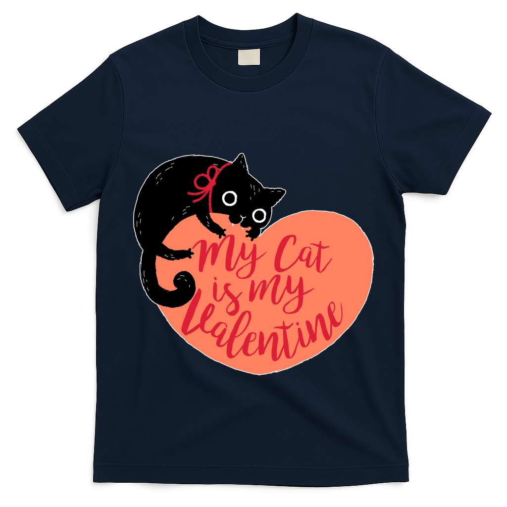 Funny Cute My Cat Is My Valentine T-Shirt