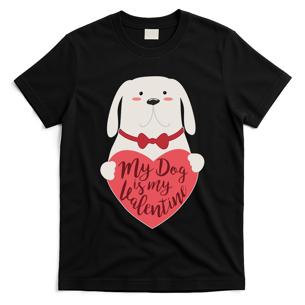 Funny Cute My Dog Is My Valentine T-Shirt