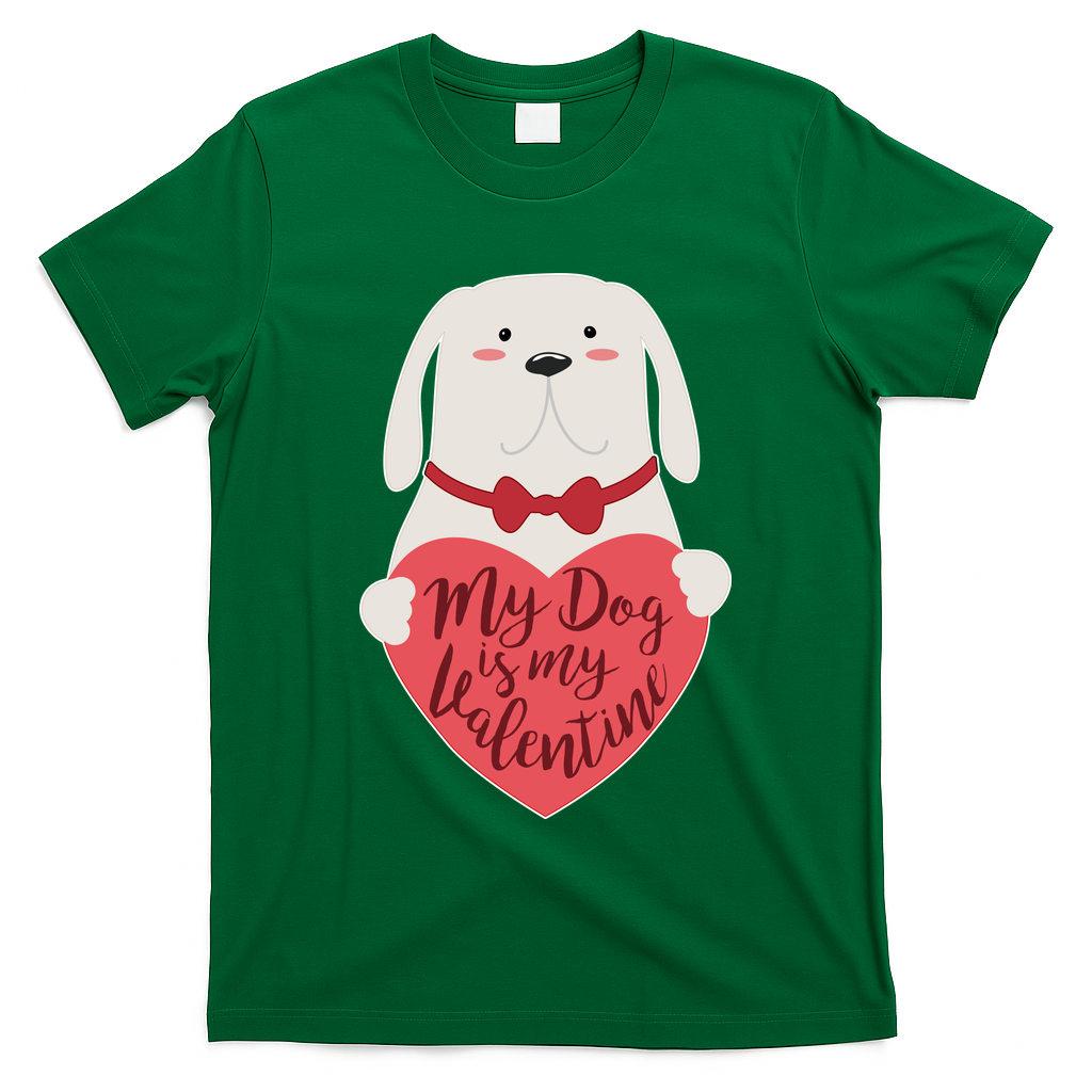 Funny Cute My Dog Is My Valentine T-Shirt