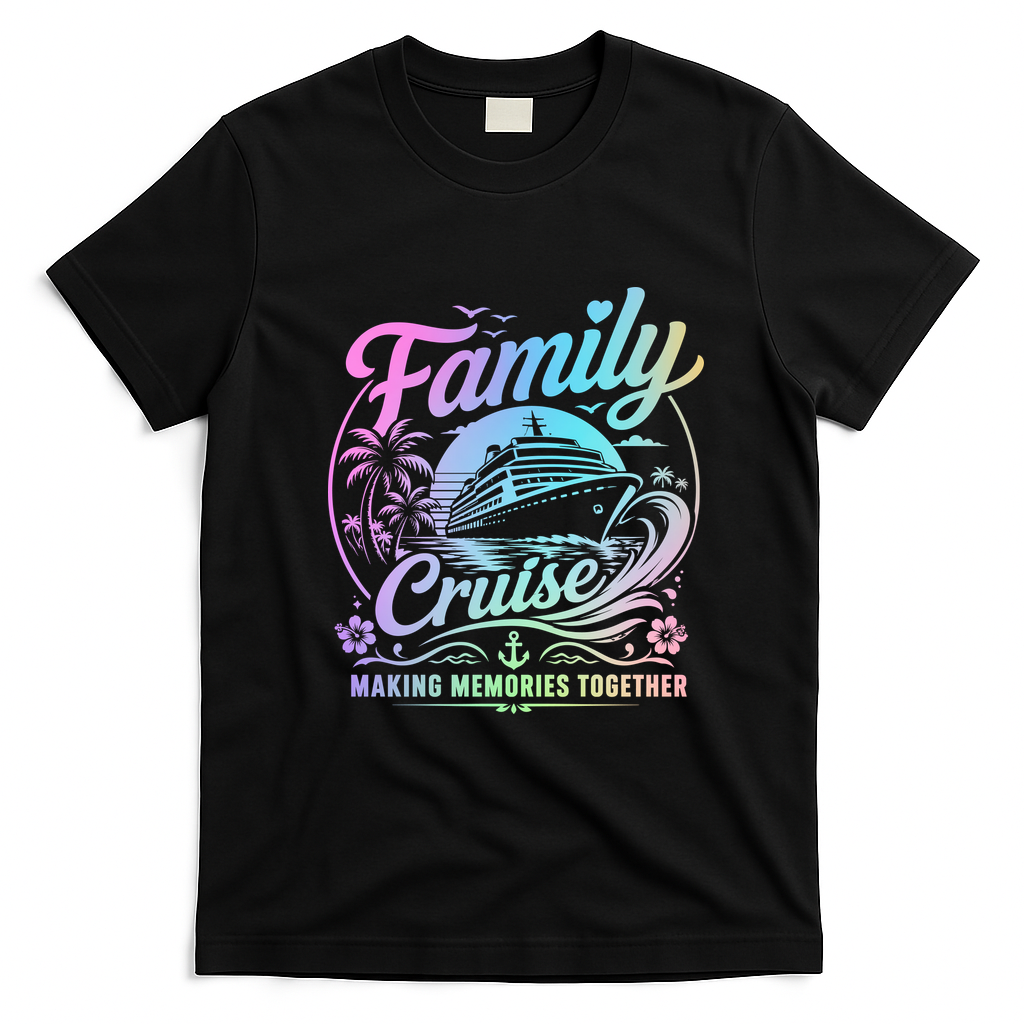 Family Cruise Making Memories Together Matching Gift T-Shirt - Black