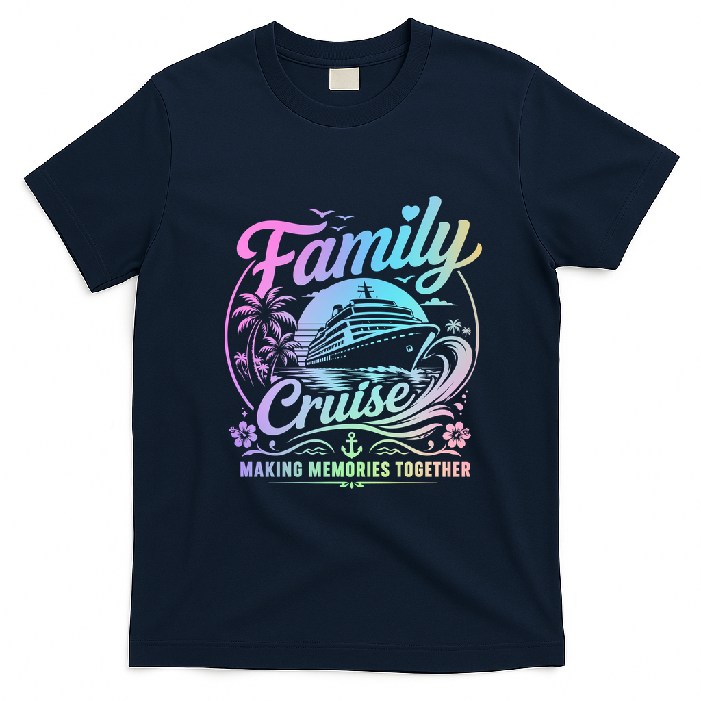 Family Cruise Making Memories Together Matching Gift T-Shirt - Navy Blue
