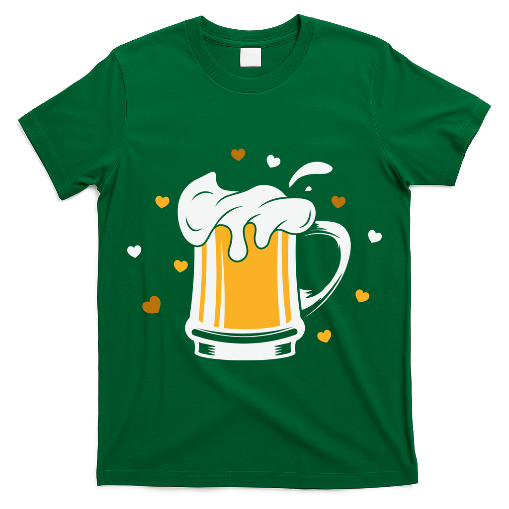 Full Cup Of Beer And Foam Drinking Love Valentine Gift For Valentine Day T-Shirt