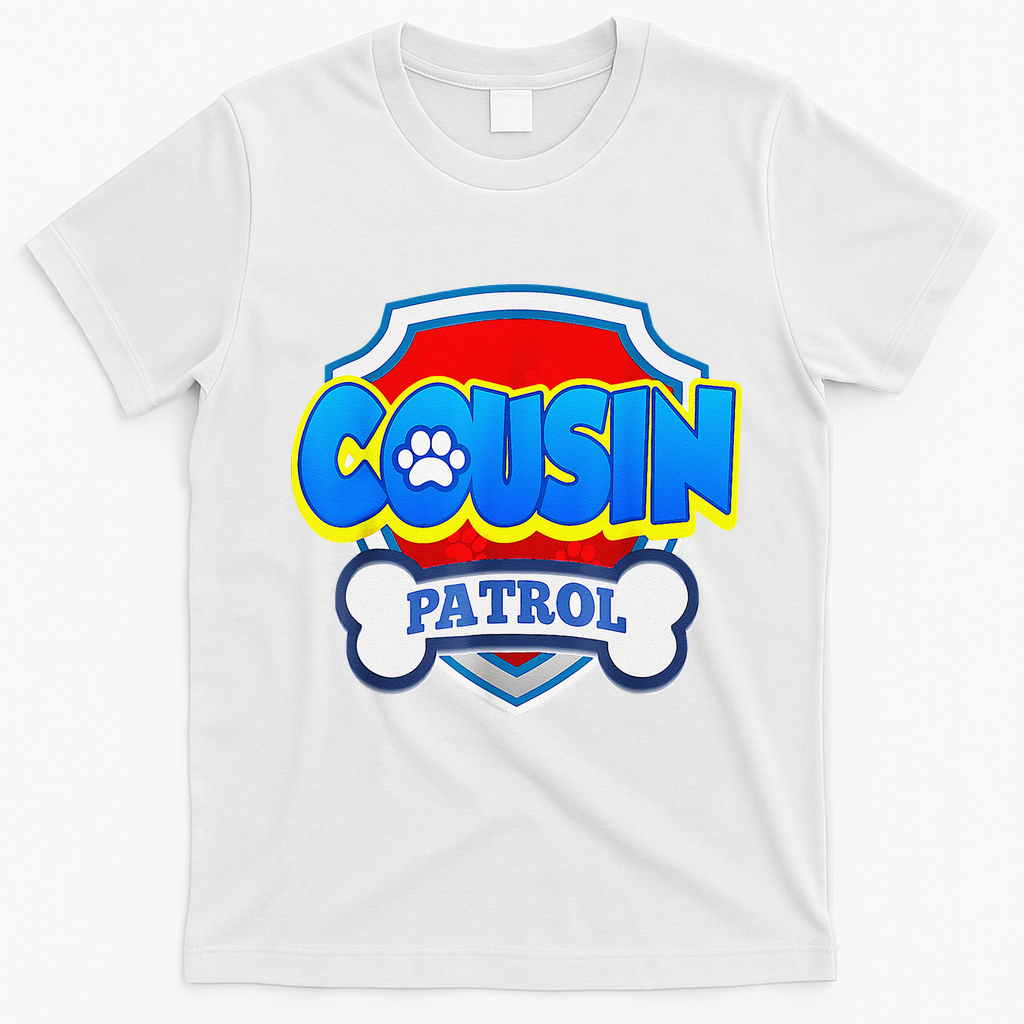 Funny Cousin Patrol Dog Mom, Dad For Women Gift T-Shirt - White