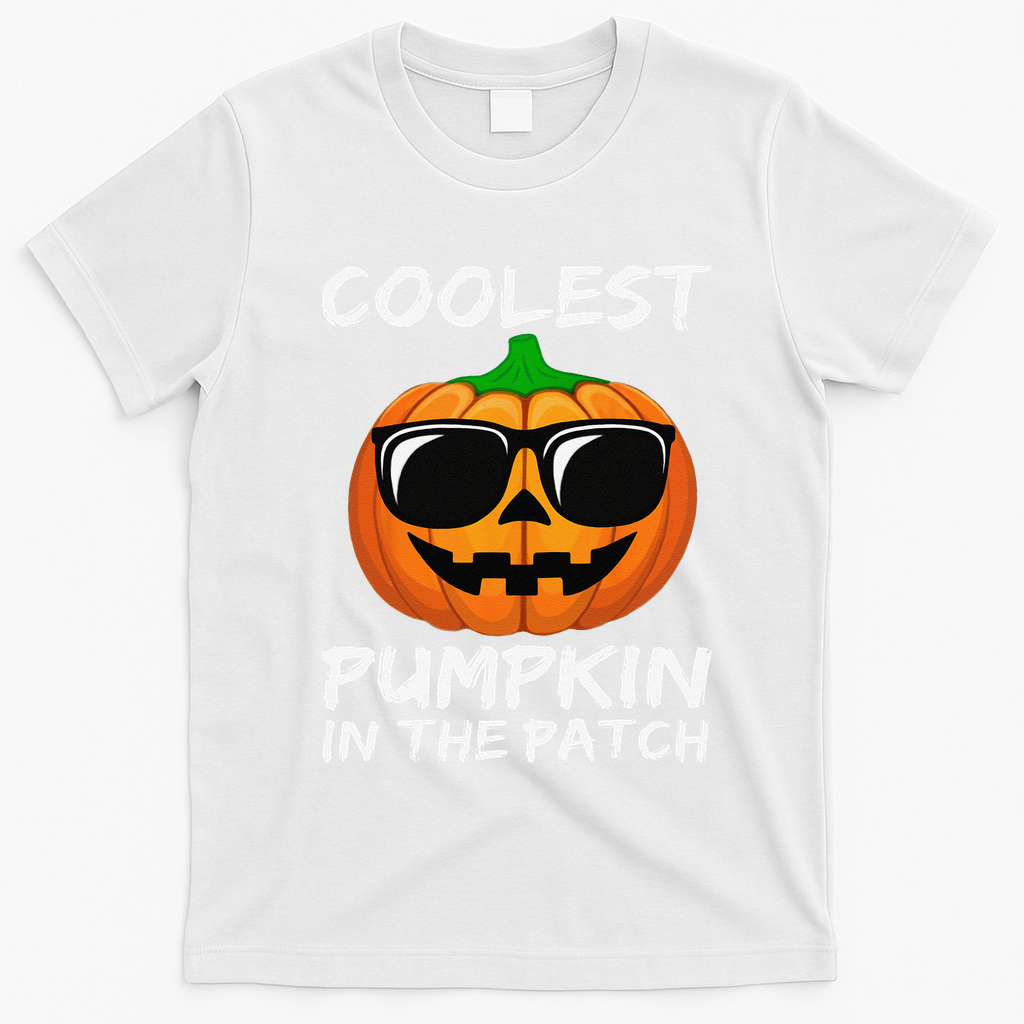 Funny Coolest Pumpkin In The Patch Halloween Funny T-Shirt - White
