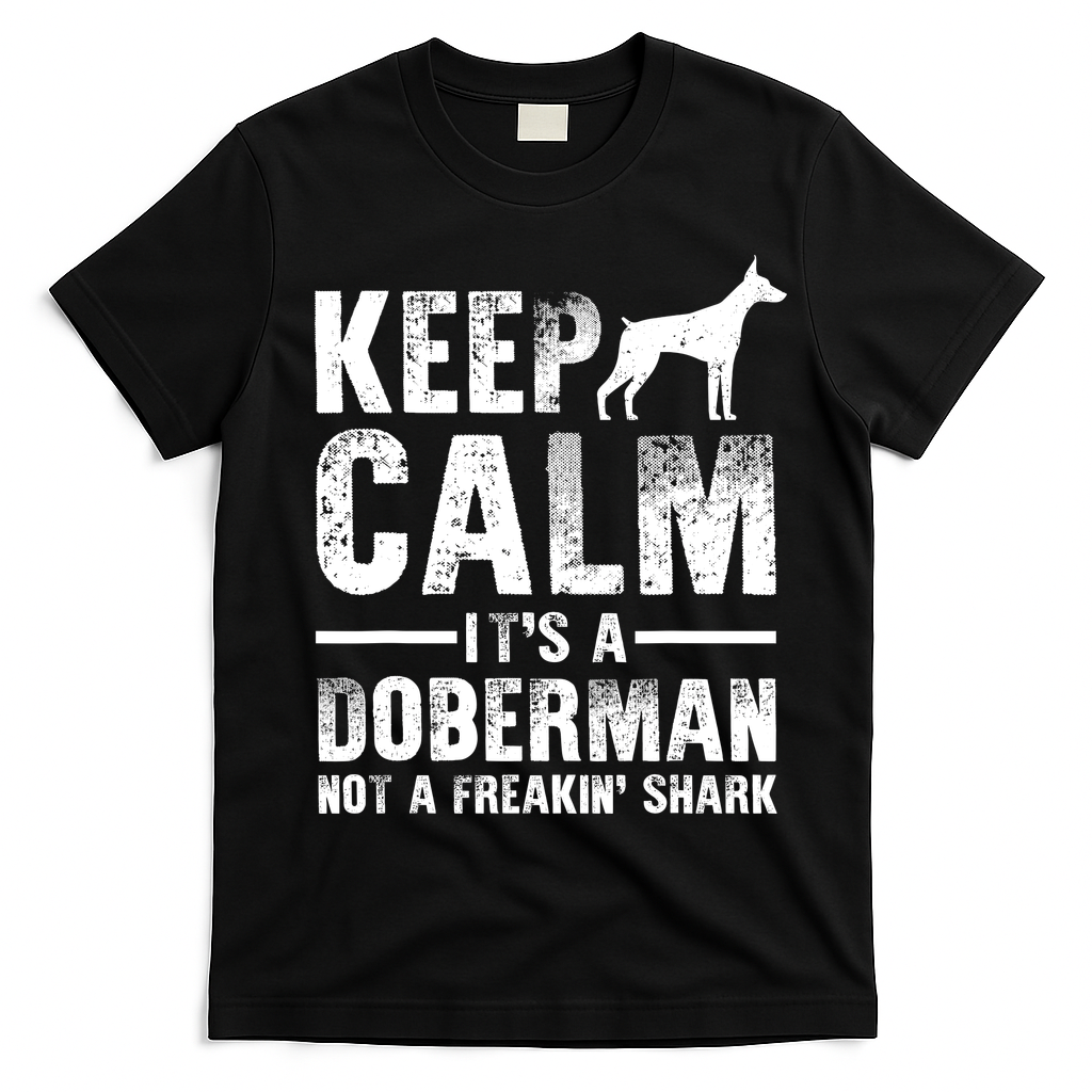 Funny Doberman Art Doberman Pinscher Dog Walker T-Shirt - Black