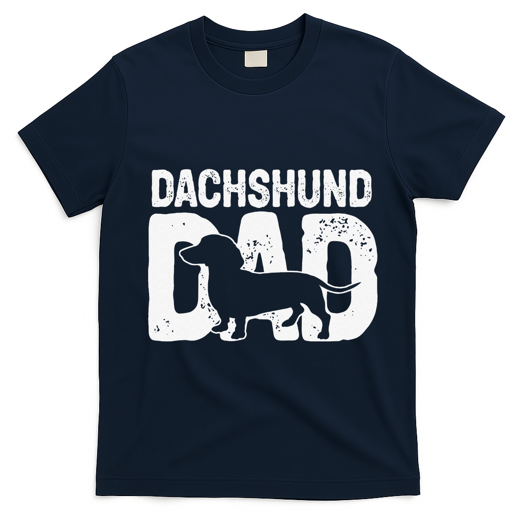 Funny Dachshund Dad Dog Lover Dachshund Father Dog Owner T-Shirt - Navy Blue