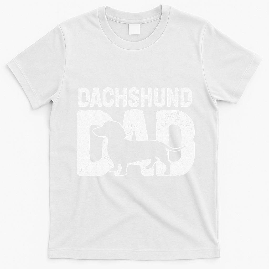 Funny Dachshund Dad Dog Lover Dachshund Father Dog Owner T-Shirt - White