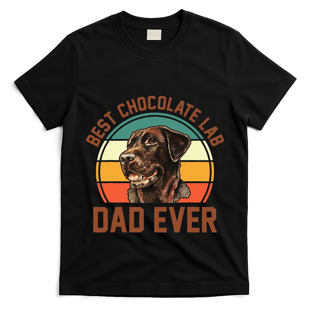 Fathers Day Dog Lover Daddy Best Chocolate Lab Dad Ever T-Shirt
