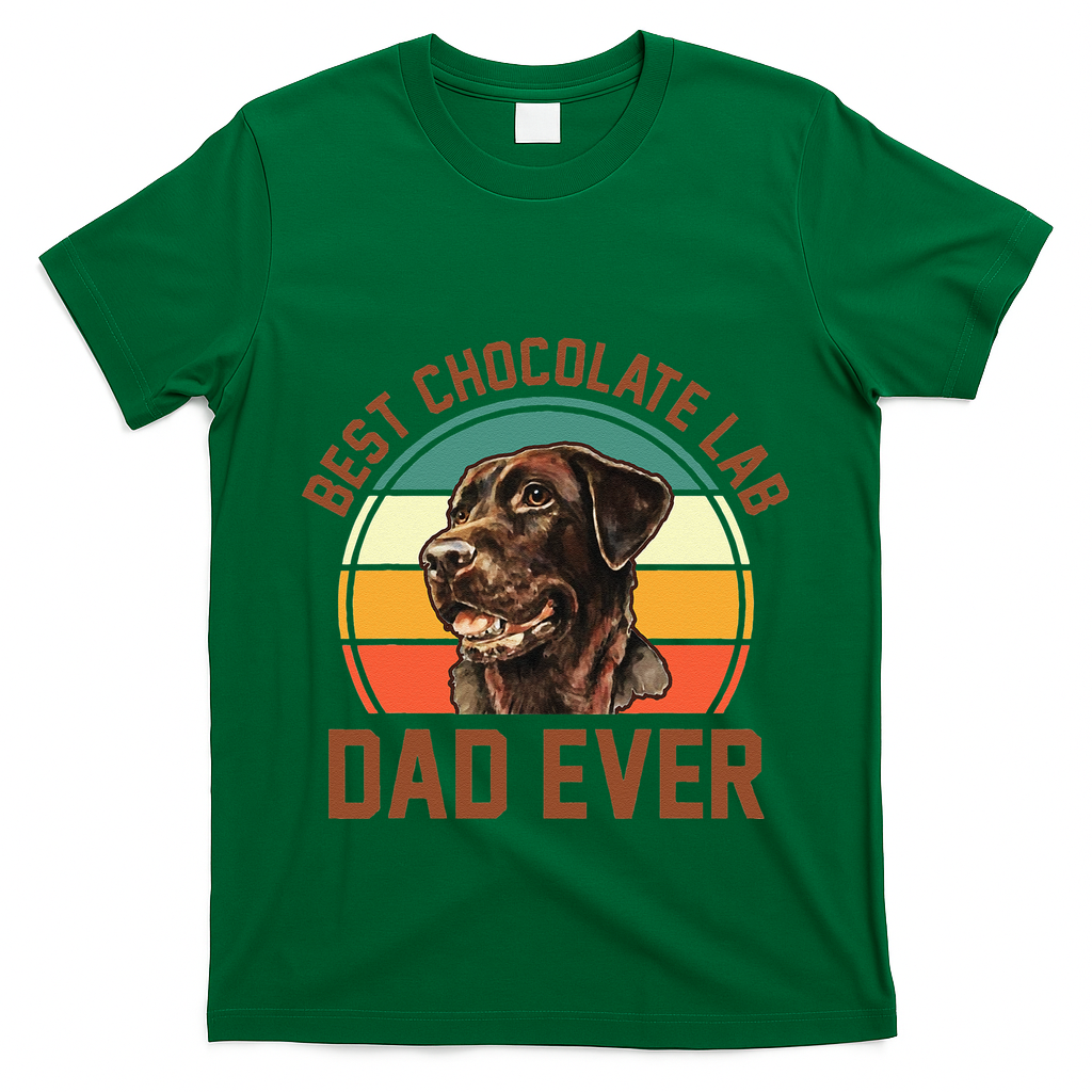 Fathers Day Dog Lover Daddy Best Chocolate Lab Dad Ever T-Shirt