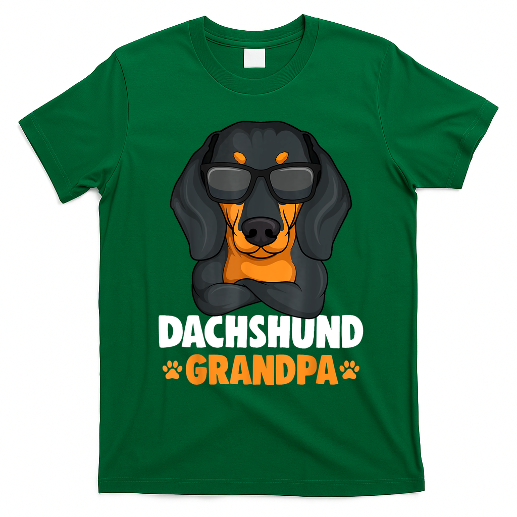 Funny Dachshund Grandpa Cute Weiner Dog Best Gift T-Shirt - Irish Green