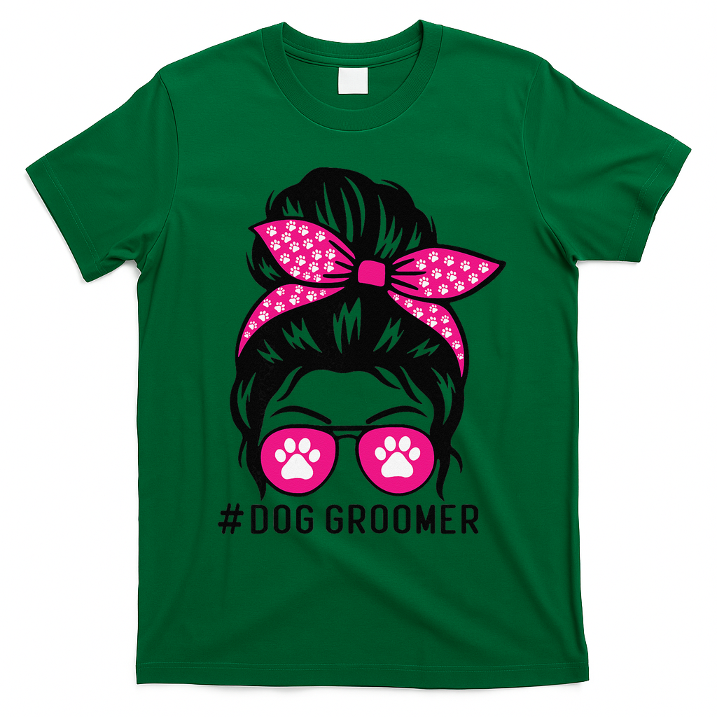 Funny Dog Groomer Grooming Pet Stylist Lady T-Shirt - Irish Green