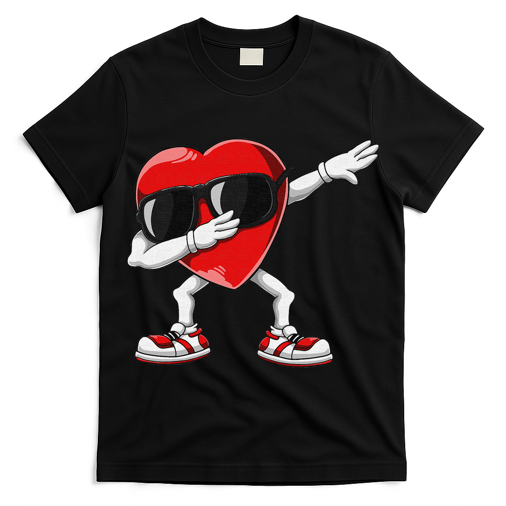 Funny Dabbing Heart gift for Valentines Day T-Shirt