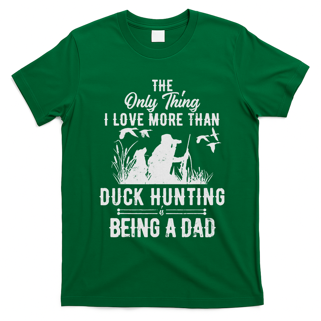Funny Duck Hunting With Dad Dog Gift For Duck Hunting T-Shirt - Irish Green
