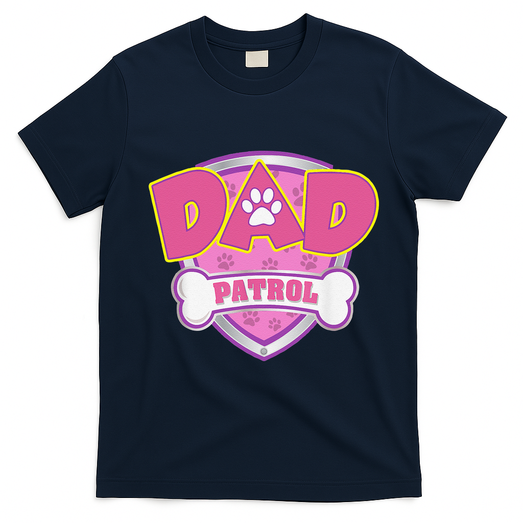 Funny Dad Patrol Dog Mom, Dad For Women T-Shirt - Navy Blue