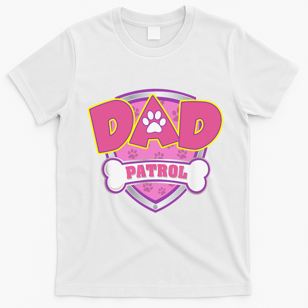 Funny Dad Patrol Dog Mom, Dad For Women T-Shirt - White