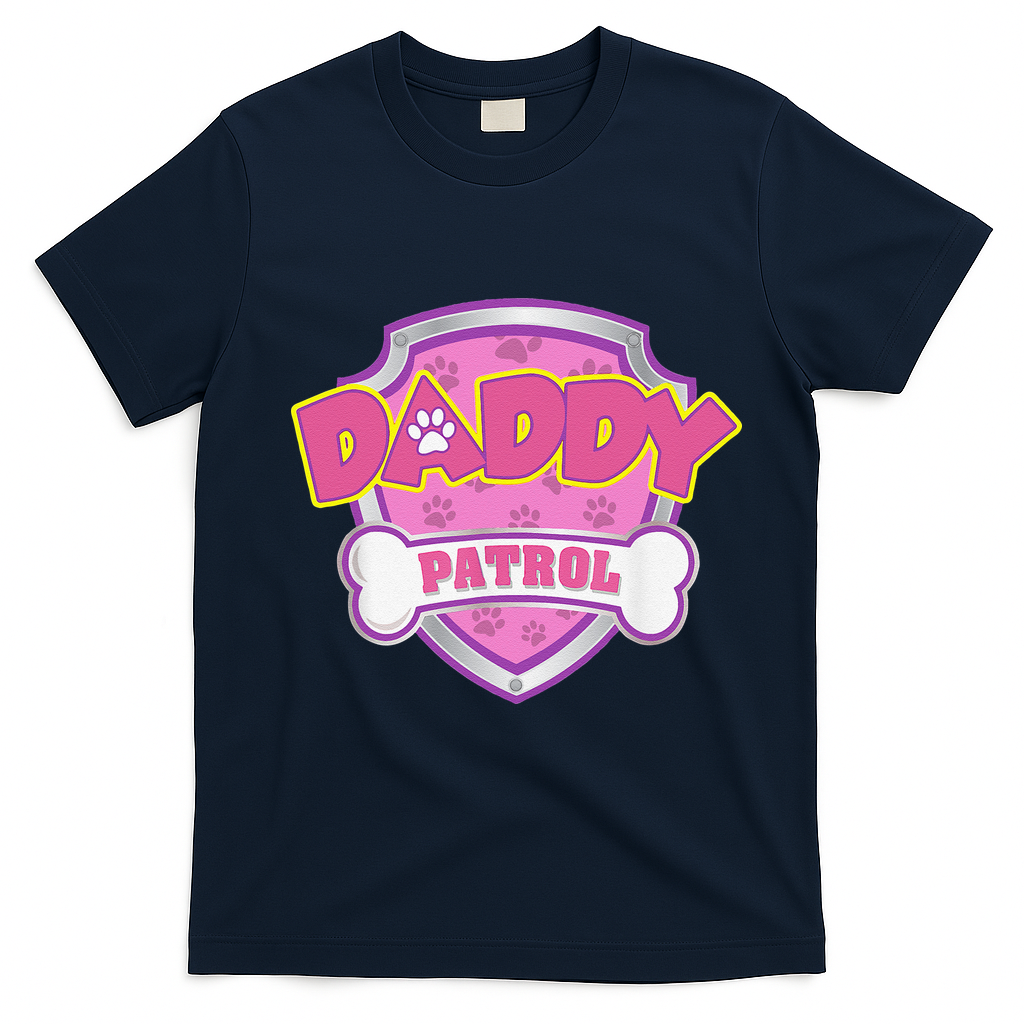 Funny Daddy Patrol Dog Mom, Dad For Women Gift T-Shirt - Navy Blue