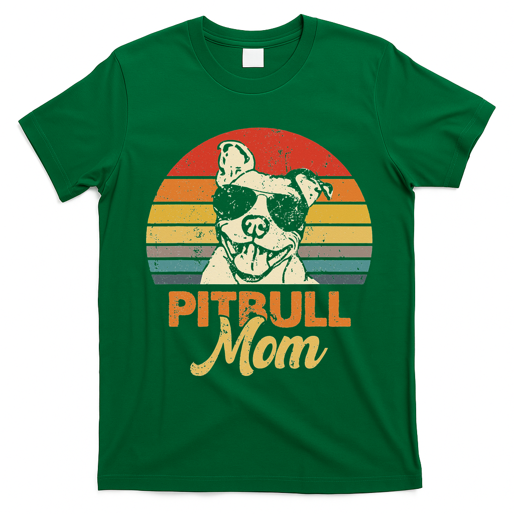 Funny Dog Pitbull Mom Pittie Mom Mother's Day T-Shirt - Irish Green