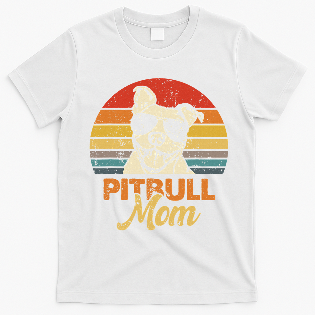 Funny Dog Pitbull Mom Pittie Mom Mother's Day T-Shirt - White