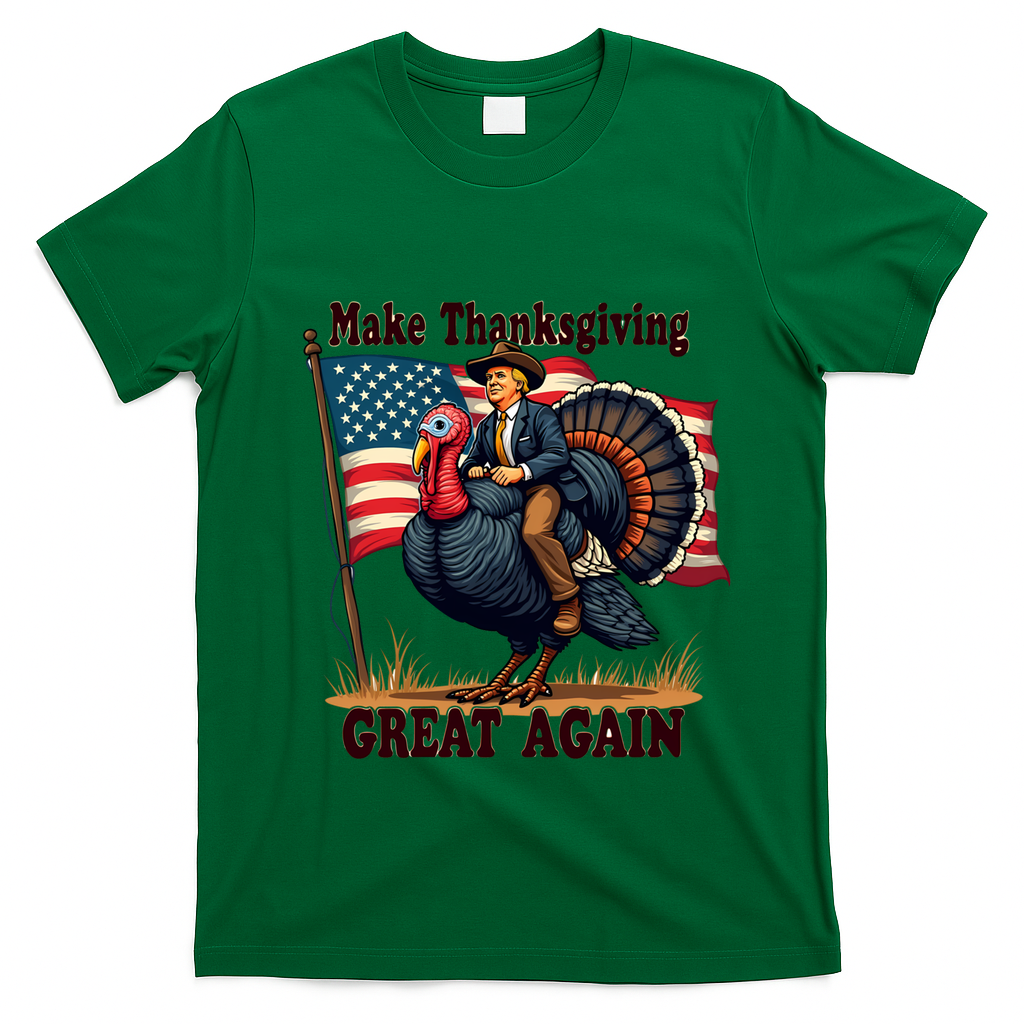 Funny Donald Trump Make Thanksgiving Turkeys Great Again Gift T-Shirt - Irish Green