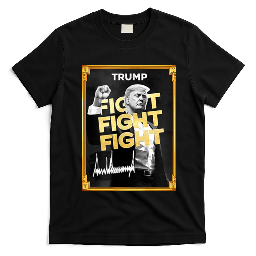 Fight Donald Trump Meme Coin Crypto President T-Shirt - Black