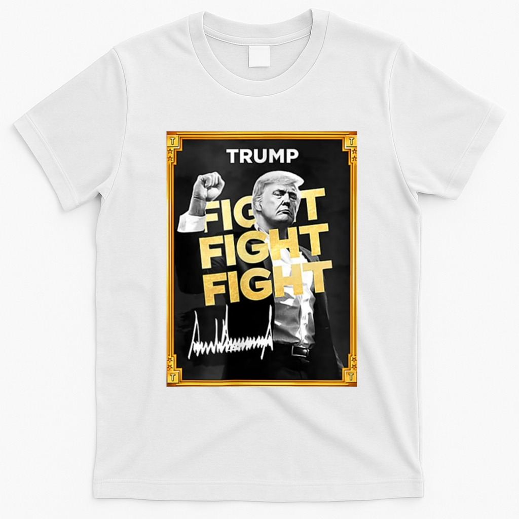 Fight Donald Trump Meme Coin Crypto President T-Shirt - White