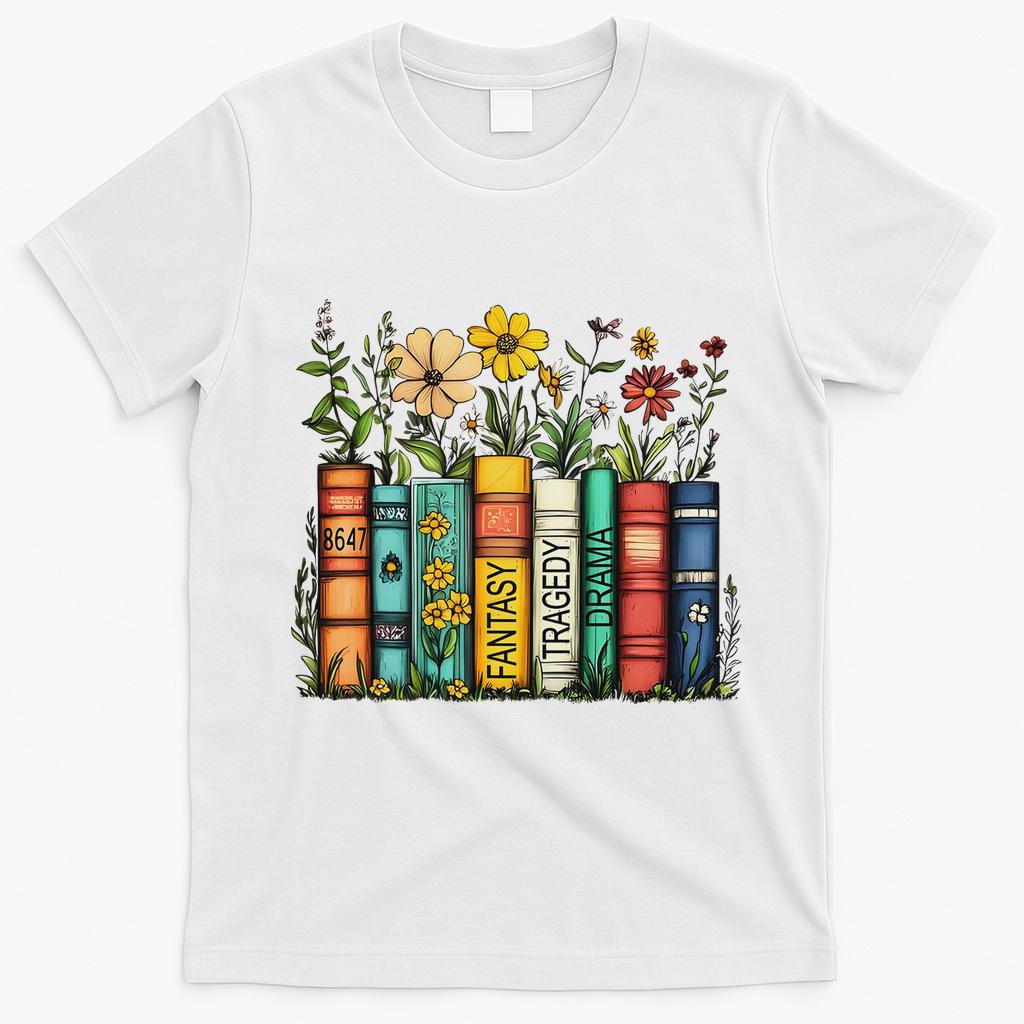 Fantasy Drama Tragedy Book Floral Subtle Anti Trump T-Shirt - White