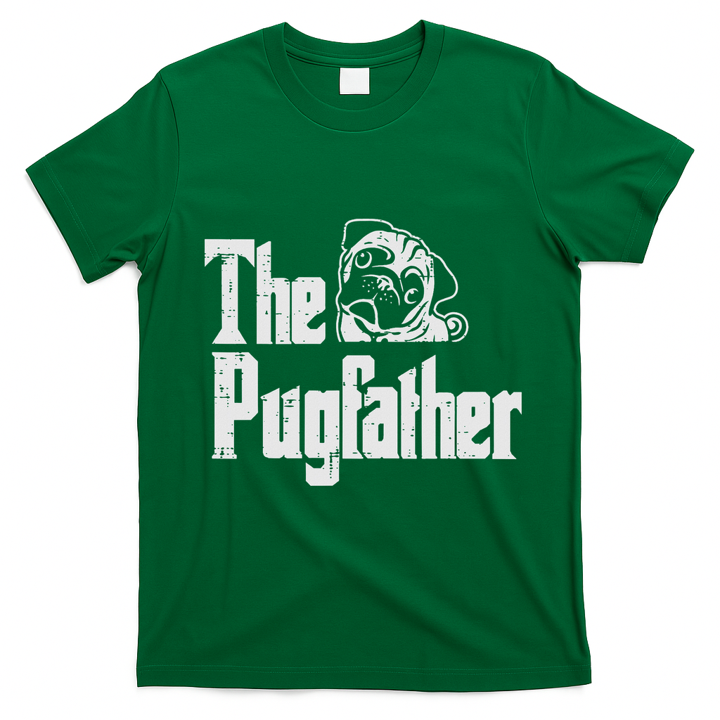 Fathers Day The Pug Father Pug Daddy Papa Fur Dad Dog Owner T-Shirt - Irish Green