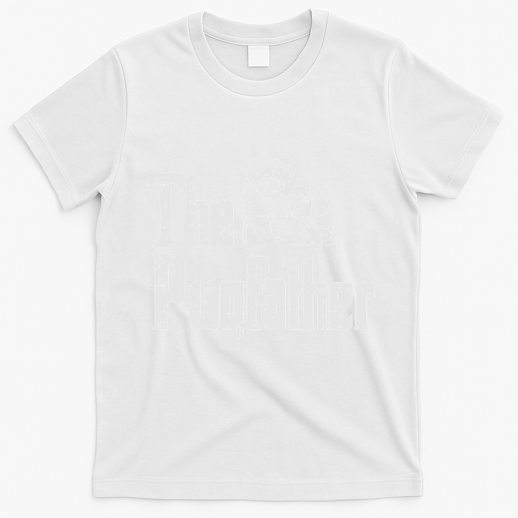 Fathers Day The Pug Father Pug Daddy Papa Fur Dad Dog Owner T-Shirt - White