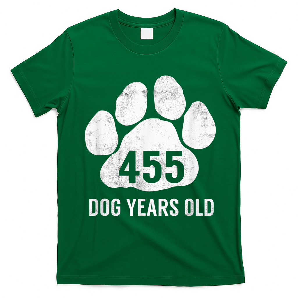 Funny Dog Years Old Vintage 65th Birthday Gag Gift T-Shirt - Irish Green