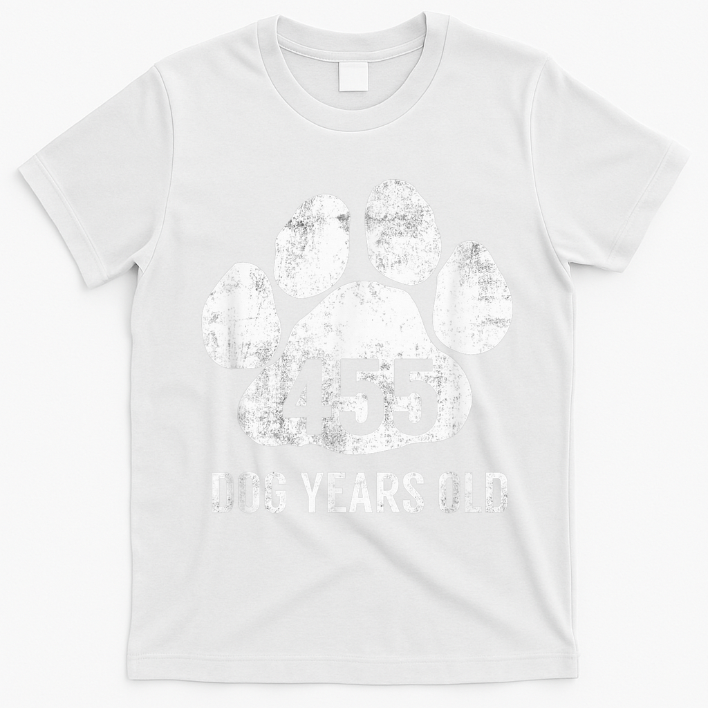 Funny Dog Years Old Vintage 65th Birthday Gag Gift T-Shirt - White