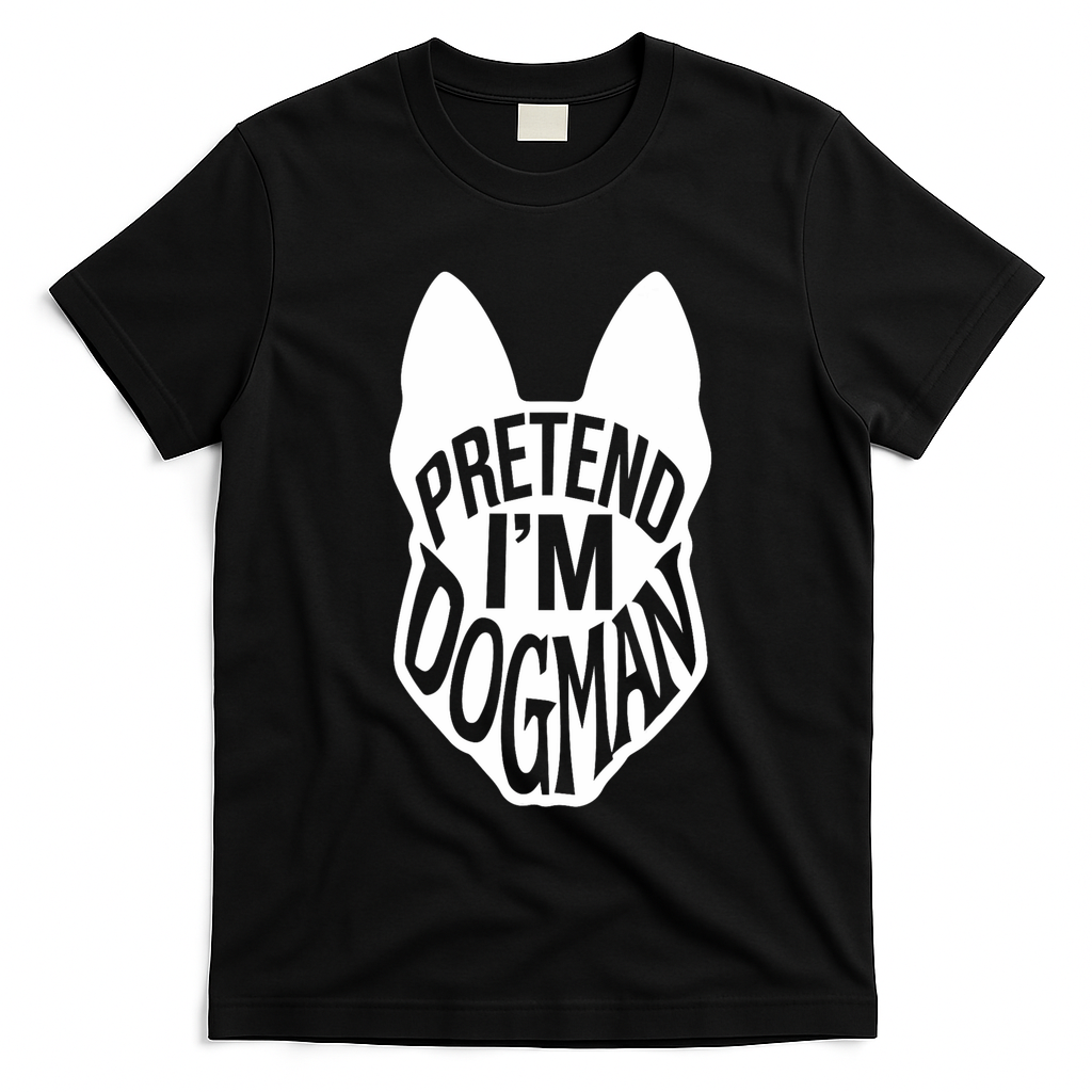 Funny Easy Adult Halloween Costumes Pretend I'm Dogman T-Shirt - Black