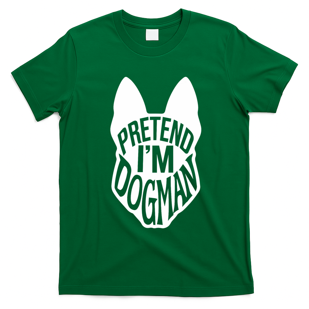 Funny Easy Adult Halloween Costumes Pretend I'm Dogman T-Shirt - Irish Green