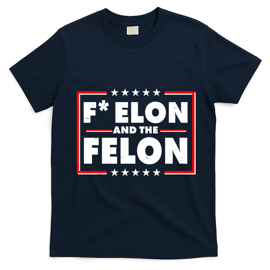 F Elon and the Felon T-Shirt - Navy Blue