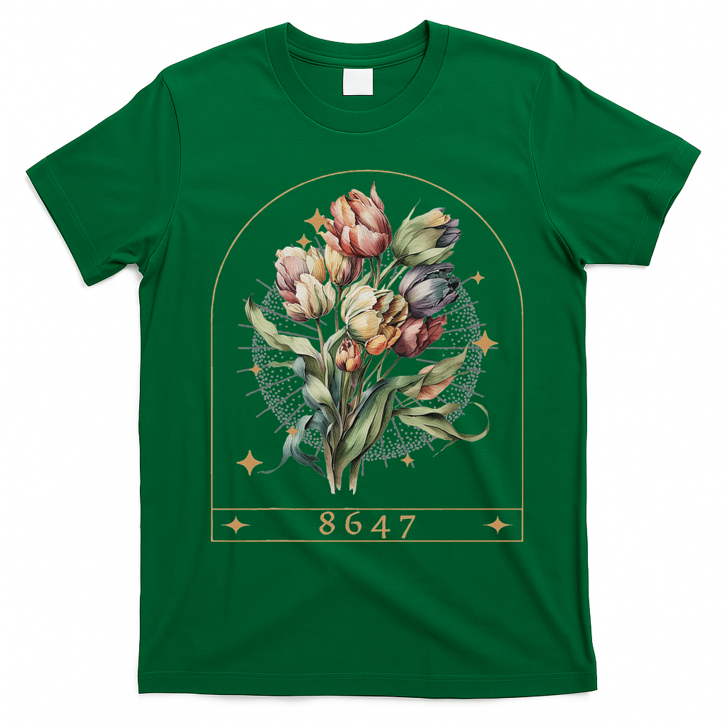 Floral Feminist 8647 Anti Trump Human Right T-Shirt - Irish Green