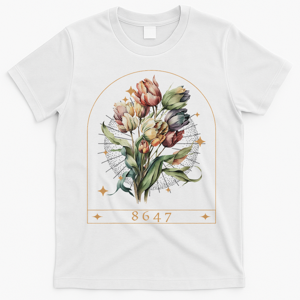 Floral Feminist 8647 Anti Trump Human Right T-Shirt - White