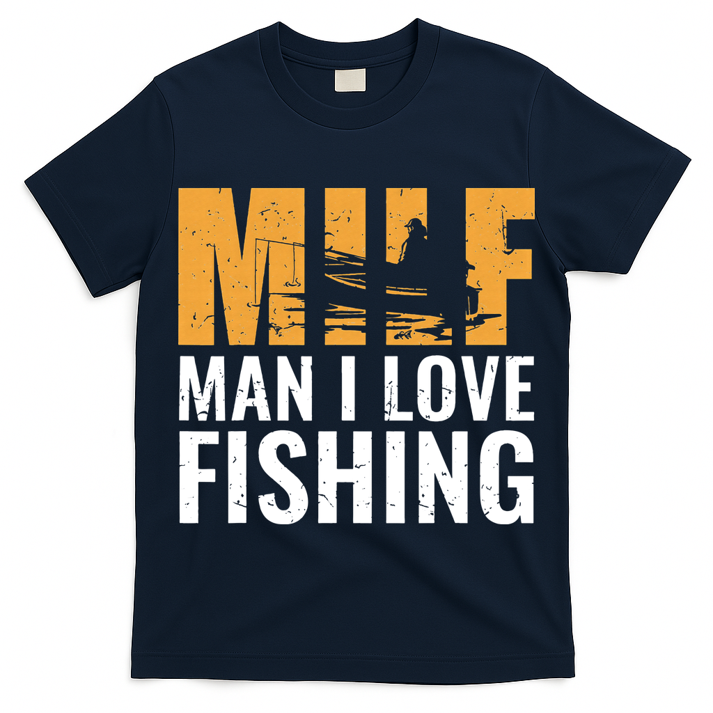 Fisherman Funny Fisher Milf Man I Love Fishing T-Shirt