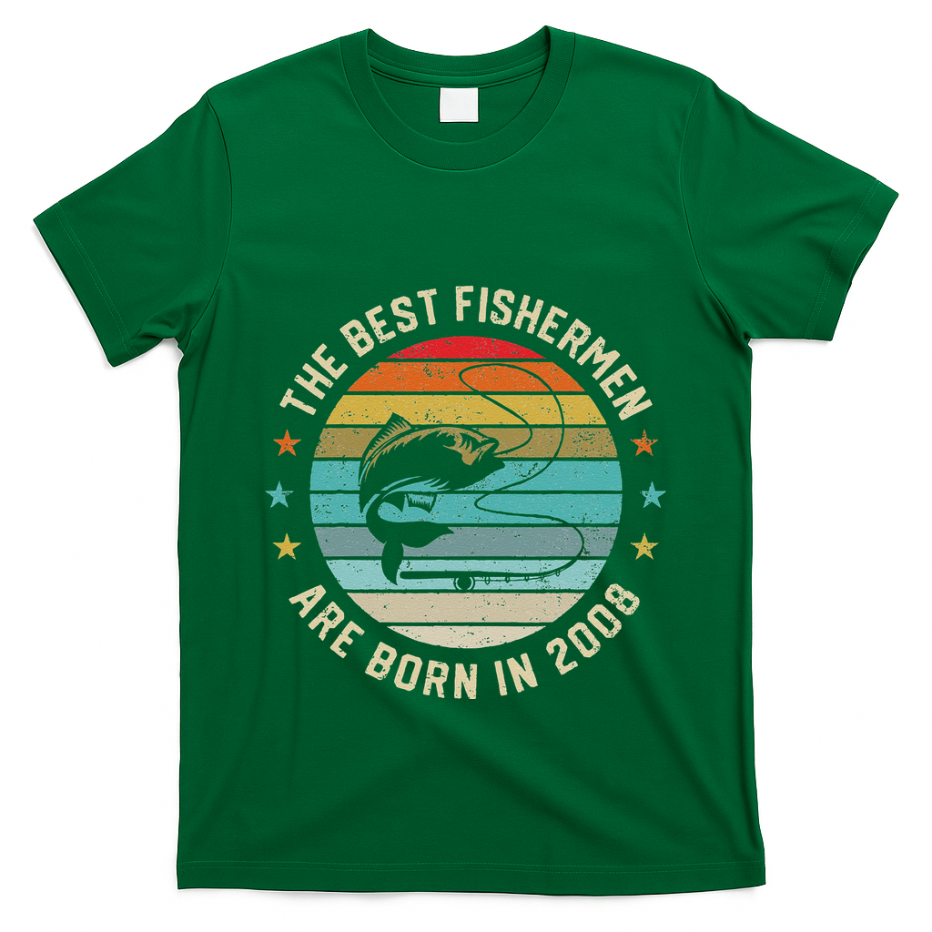 Fishing Fisherman Gift For 12 Year Old 12th Birthday 2008 T-Shirt