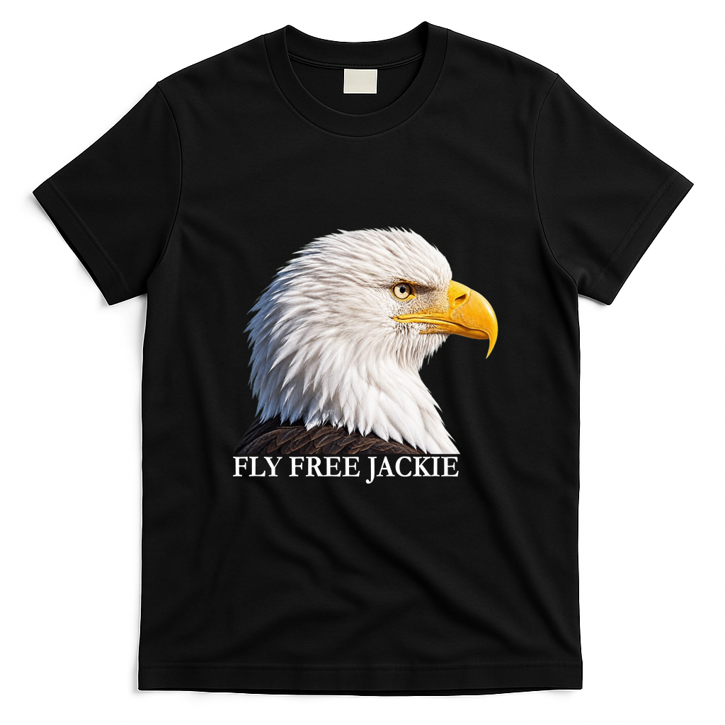 Fly Free Jackie Bald Eagle T-Shirt - Black