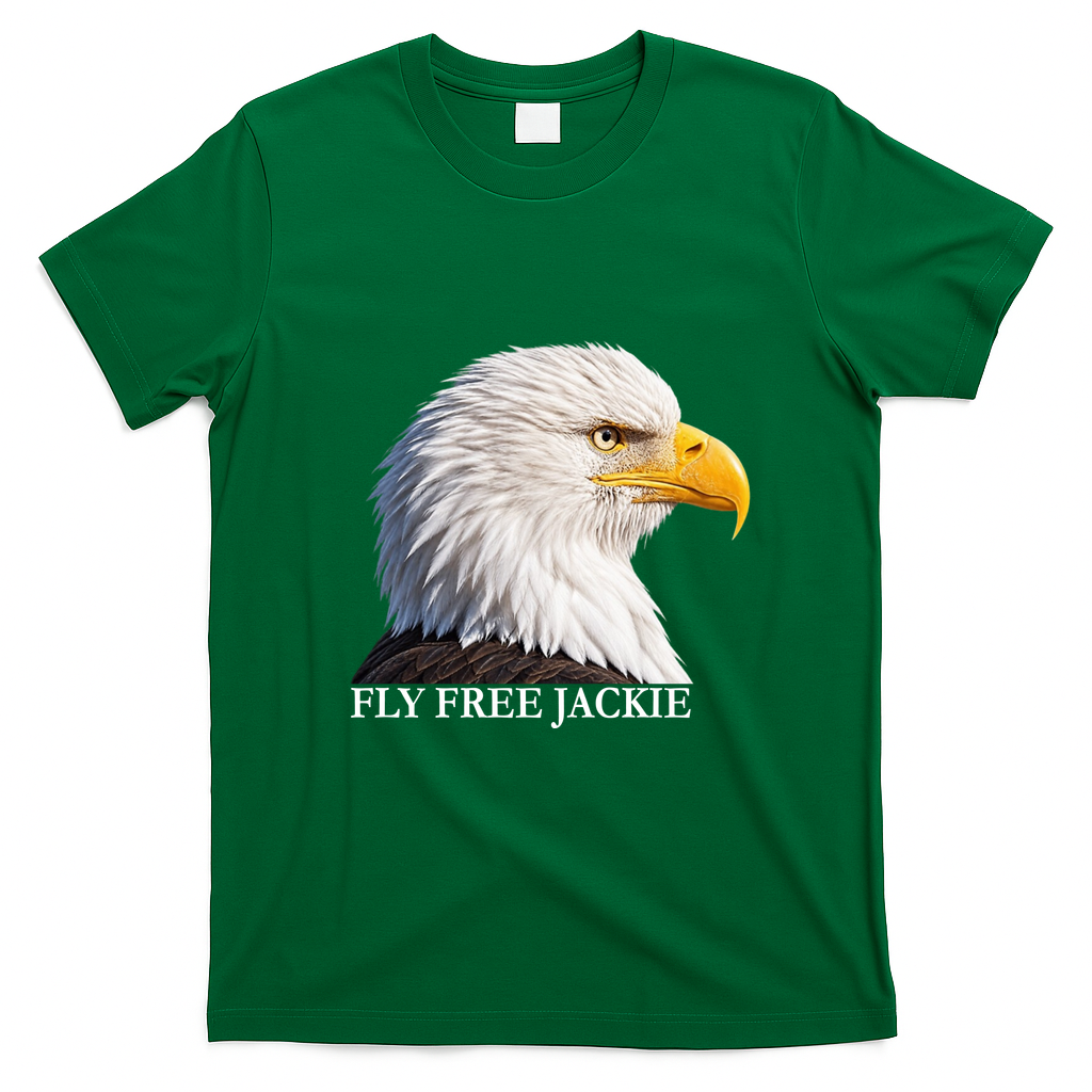 Fly Free Jackie Bald Eagle T-Shirt - Irish Green