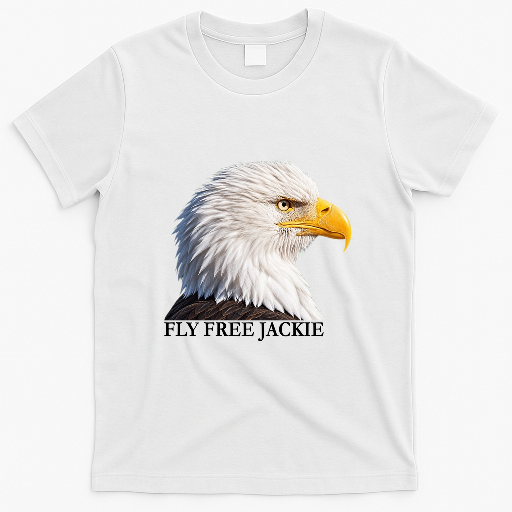 Fly Free Jackie Bald Eagle T-Shirt - White