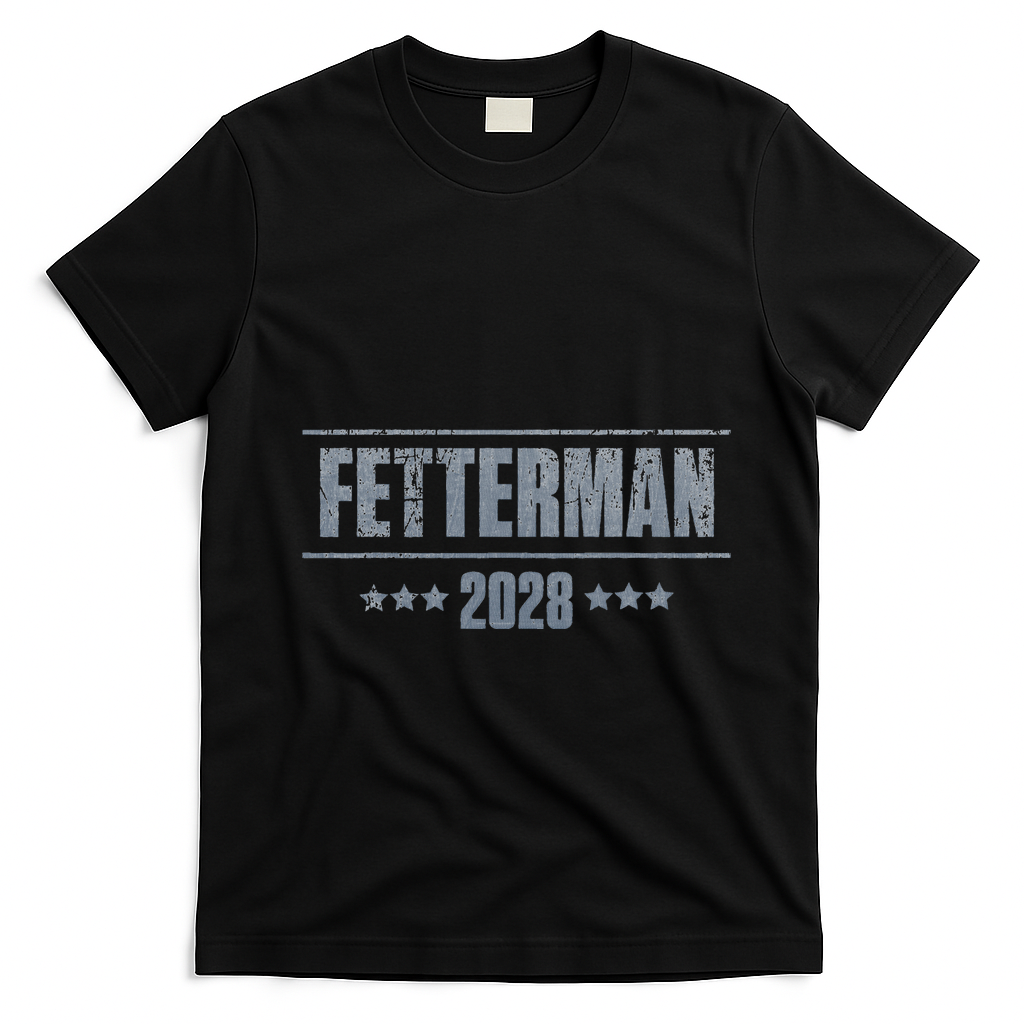 Fetterman For President 2028 Democratic Resistance Trump T-Shirt - Black