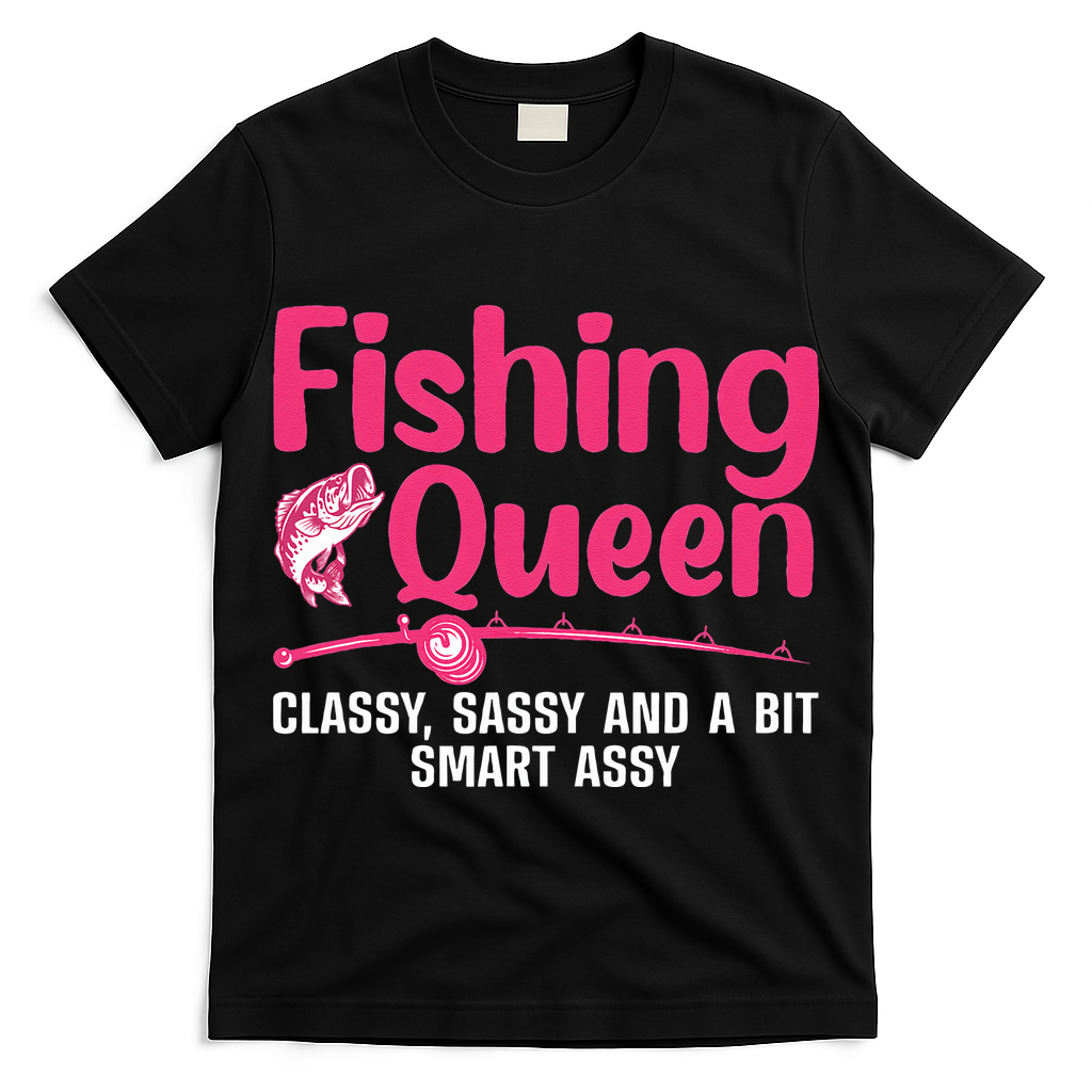 Funny Fishing Queen Design For Ladies Fishing Lovers T-Shirt