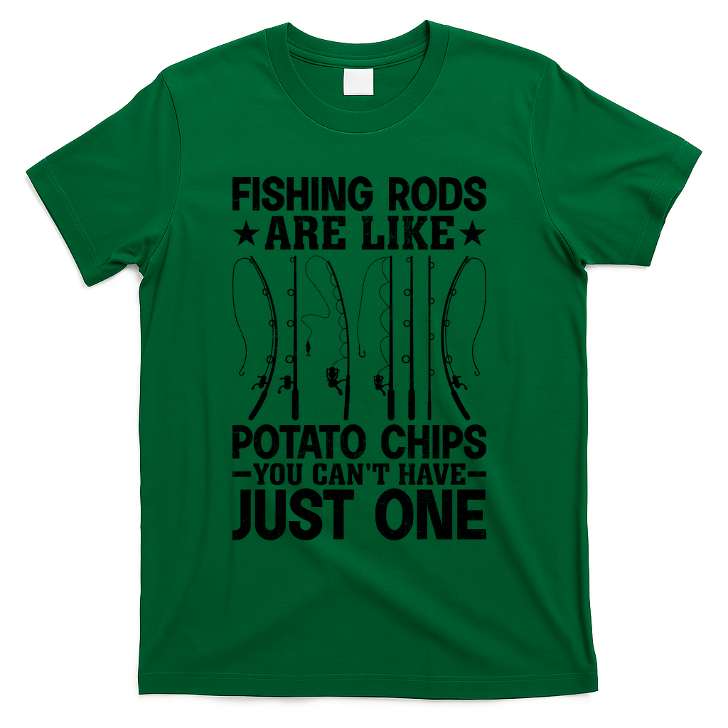 Funny Fishing Rods Fisherman Gift T-Shirt - Green
