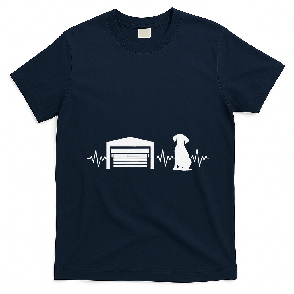 Funny Garage Door Installer Application Day Dog Garage Door T-Shirt - Navy Blue