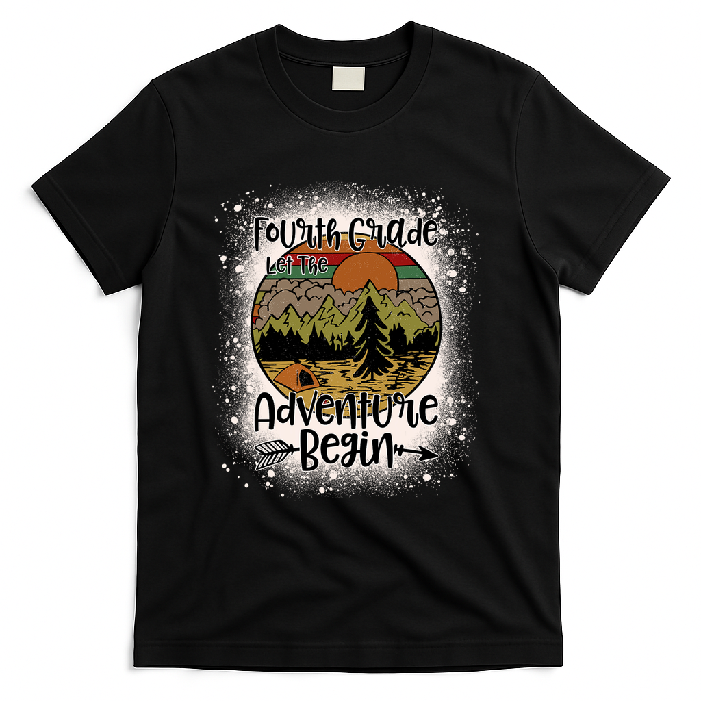 Fourth Grade Let The Adventure Begin Team 4th Grade Teacher T-Shirt - Black