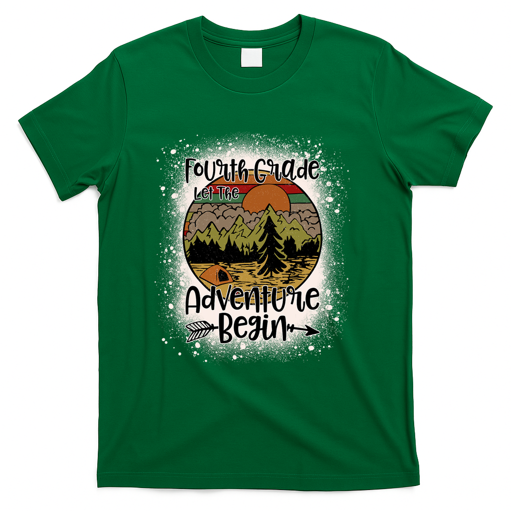 Fourth Grade Let The Adventure Begin Team 4th Grade Teacher T-Shirt - Green