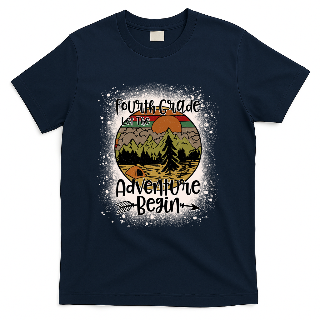Fourth Grade Let The Adventure Begin Team 4th Grade Teacher T-Shirt - Navy