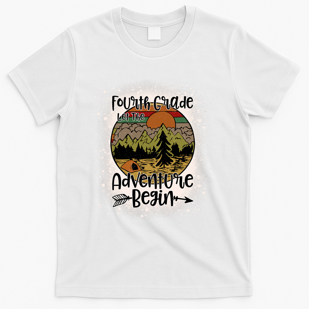 Fourth Grade Let The Adventure Begin Team 4th Grade Teacher T-Shirt - White