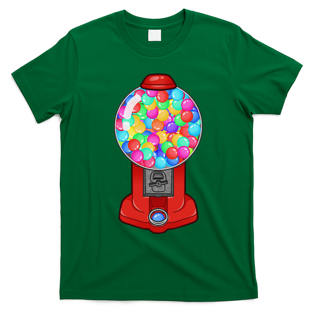 Funny Gumball Machine Halloween Gum Dispenser Easy Costume T-Shirt - Irish Green