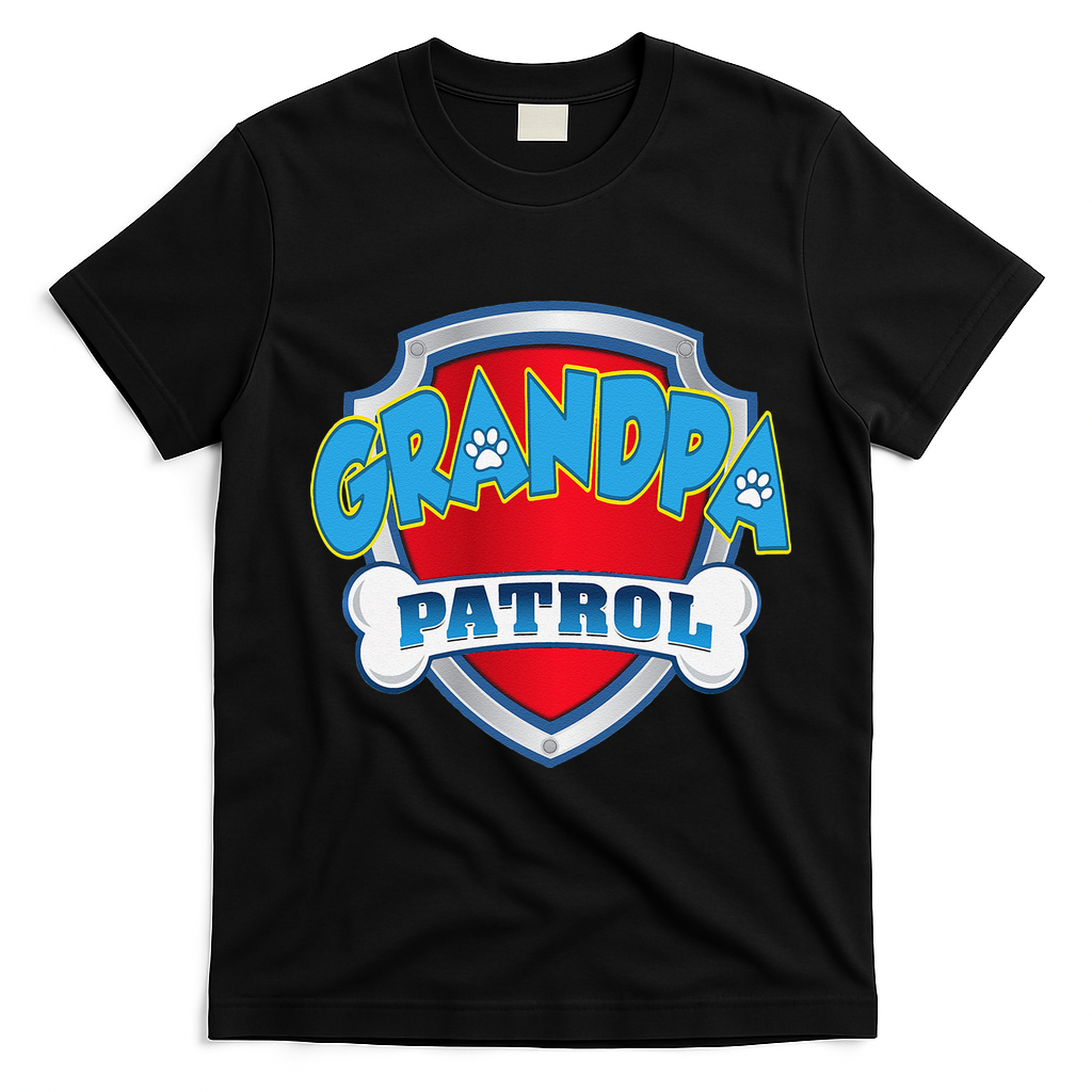 Funny Grandpa Patrol Dog Mom, Dad For Women T-Shirt - Black